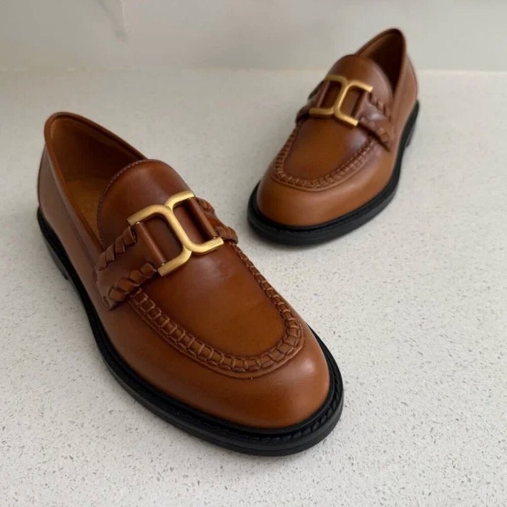 Chloé Marcie Leather Loafers Brown